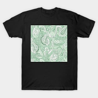 Light Green Paisley Pattern T-Shirt